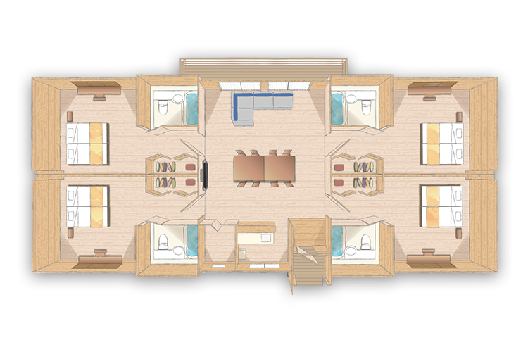Log Cottage for Eight Persons:Plan view